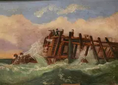 Fishermen on the Look-out by Edward Duncan, Late 19th century oil on canvas artwork, offered May 2025