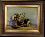Richard Ansdell, The Recumbent Man, Continental early to mid 20th century oil on board painting after the work by Richard Ansdell