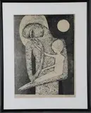 Bella Brzel, Mother and Child, 1960, Pencil dated and signed at base