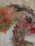 Pang Tseng-Ying, Early Summer Flowers Early Summer Flowers, Mixed media on paper featuring a blend of dynamic colors, vibrant motifs, and textures
