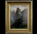 American School, A Forest Interior, Oil on artist board