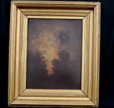 Alonzo Hartwell, A New England Nocturne, 1869, Oil on artist's board, inscribed on the verso "Painted by A