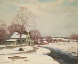 American School, Winter Landscape, Oil on canvas