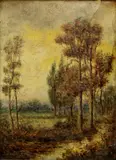 Edward Francis Drew Pritchard, Late Fall Landscape, Oil on board
