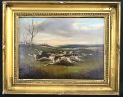 Francis Sartorius, Fox-Hounds in Full Cry, Oil on canvas painting