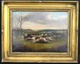 Francis Sartorius, Fox-Hounds in Full Cry, Oil on canvas painting
