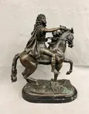 François Girardon, Equestrian Bronze of Louis XIV of France, Presented on a marble base. - Height: 18.5 inches