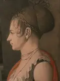 Continental School, Portrait of a Woman, Mixed media on paper