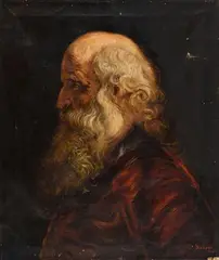Imitator Of Peter Paul Rubens, Study of the Head of an Old Man, Late 19th century oil on canvas