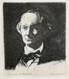 Edouard Manet, Portrait of Charles Baudelaire in Profile, Created between 1862 and 1867, the etching was published posthumously