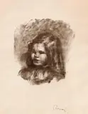 Pierre-Auguste Renoir, Claude Renoir, Verso label indicates lithograph published by Ambroise Vollard (French, 1866–1939)