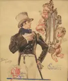 Gerrit Joseph Leyendecker, Easter Finery, Watercolor on paper