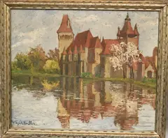 Hildegarde Hamilton, Castle View, Oil on canvas