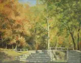 Late September Landscape by American School, Oil on board, offered Jun 2025