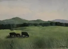 Bryan Keith Smith, New England Landscape, Watercolor on paper