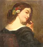 Continental School, Young Lady's Portrait, Oil on canvas
