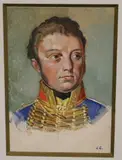Ernst Liebenauer, Joseph Radetzky von Radetz, Watercolor portrait of Austrian military leader and Czech nobleman Joseph Radetzky von Radetz (1766-1858)