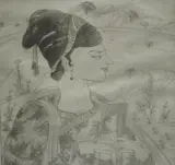 Abdur Rahman Chughtai, Mughal Artist, circa 1969, Pencil signed and titled at base
