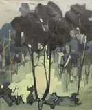 Malaysian School, Landscape with Trees, 1969, Oil on canvas