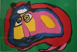Karel Appel, Pink Nose Pussycat, 1971, Pencil numbered, signed and dated at the base