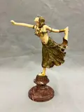 Claire-Jeanne-Robert Colinet, 'Egyptian Dancer, CIRCA 1925, ivory and cold-painted, paste-set, and gilded bronze