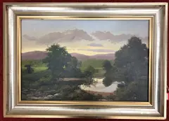 Charles S. Jarboe, River Landscape, Oil on canvas