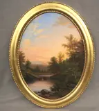 American School, Hudson River Landscape, 1873/4, Oil on canvas