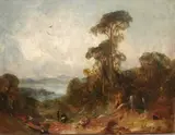 Scottish School, Sunday Picnic, Oil on canvas
