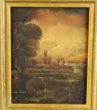 Italian School, Roman Ruins, Oil on board