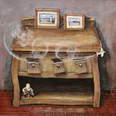 Rosario Rubilar, Plane's take-off, 1998, Mixed media on canvas
