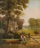 English School, The Young Farmer, Oil on canvas