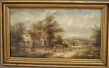 Edwin Masters, Figures Before a Cottage, Oil on canvas
