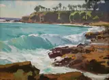Ray Roberts, Laguna Beach, Oil on board