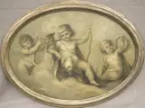 French School, Grisaille Painting of Putti, Oil on canvas