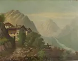 Wilhelm Theodor Nocken, Alpine Landscape, Oil on canvas