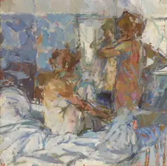 Bernard Dunstan, Untitled, oil on canvas 112 x 112cm Exhibited: Royal Academy