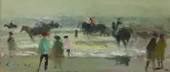 Untitled by Frederick Cuming, oil on board 16 x 33cm ., sold Apr 2022