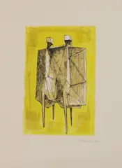 Untitled by Lynn Chadwick, 1968 lithograph in colours, sold Apr 2022
