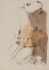 Untitled by Elisabeth Frink, 1967 lithograph in colours, sold Apr 2022