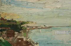 Untitled by George Rowlett, oil on canvas 76 x 107cm, sold Apr 2022