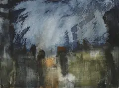 Untitled by Robert Sadler, acrylic on board 30 x 40.5cm ., sold Apr 2022