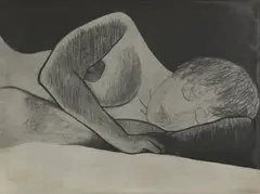 Derrick Greaves, Untitled, charcoal 44.5 x 60.5cm .