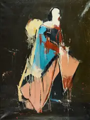 "Madame" by Lars Teichmann, 2015, Acryl auf Leinwand, sold Apr 2024