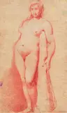 Carlo Donelli, Omphale, Rötelzeichnung auf Papier