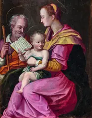 Heilige Familie by Sigismondo Foschi, Öl und Tempera auf Holz, sold May 2024