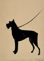 Tatjana Doll, "Bitte Hund an Leinen", 2011, Lack auf Leinen