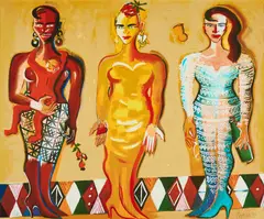 Elvira Bach, Ohne Titel, 1999, Terragrafie auf Velin