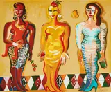 Ohne Titel by Elvira Bach, 1999, Terragrafie auf Velin, sold May 2024