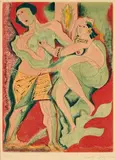 André Masson, Madame Potiphar (Aus: Louis Aragon. Les Amants Célèbres), 1973-79, Farbradierung auf Bütten