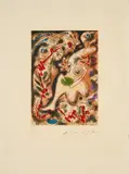 André Masson, Ohne Titel, Farbaquatinta auf BFK Rives (Wasserzeichen)